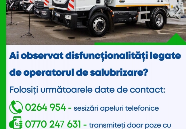 ALIN TIȘE | Operatorul de salubrizare este acum la început de contract pe Lotul 1 (Cluj-Napoca, comunele arondate, și zona Huedin cu comunele arondate)