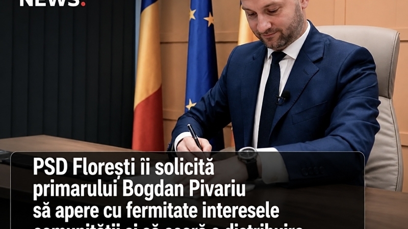 PSD Florești îi solicită primarului Bogdan Pivariu să apere cu fermitate interesele comunității și să ceară o distribuire echitabilă a responsabilităților în cadrul zonei metropolitane.